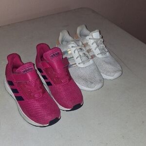 Adidas Kids' Pink and White Sneakers Set